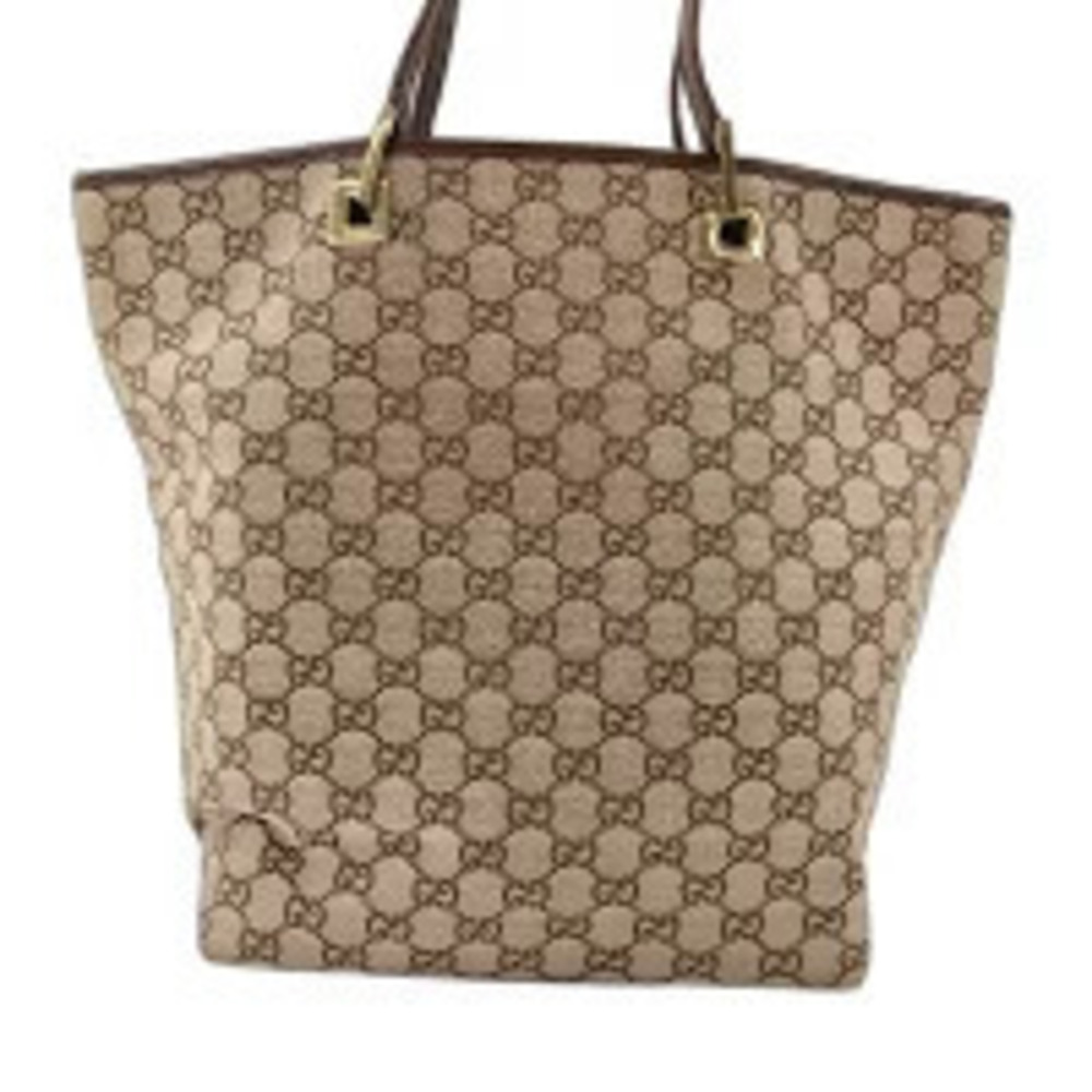 Gucci GG Monogram Canvas Tote Bag brown beige GG canvas